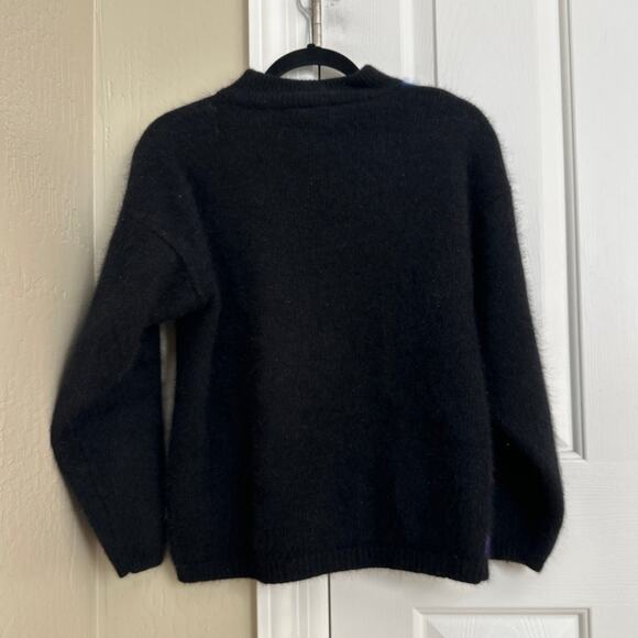 Vintage Angora Lambs Wool Geometric 80s Sweater Rafella Medium - Picture 2 of 6